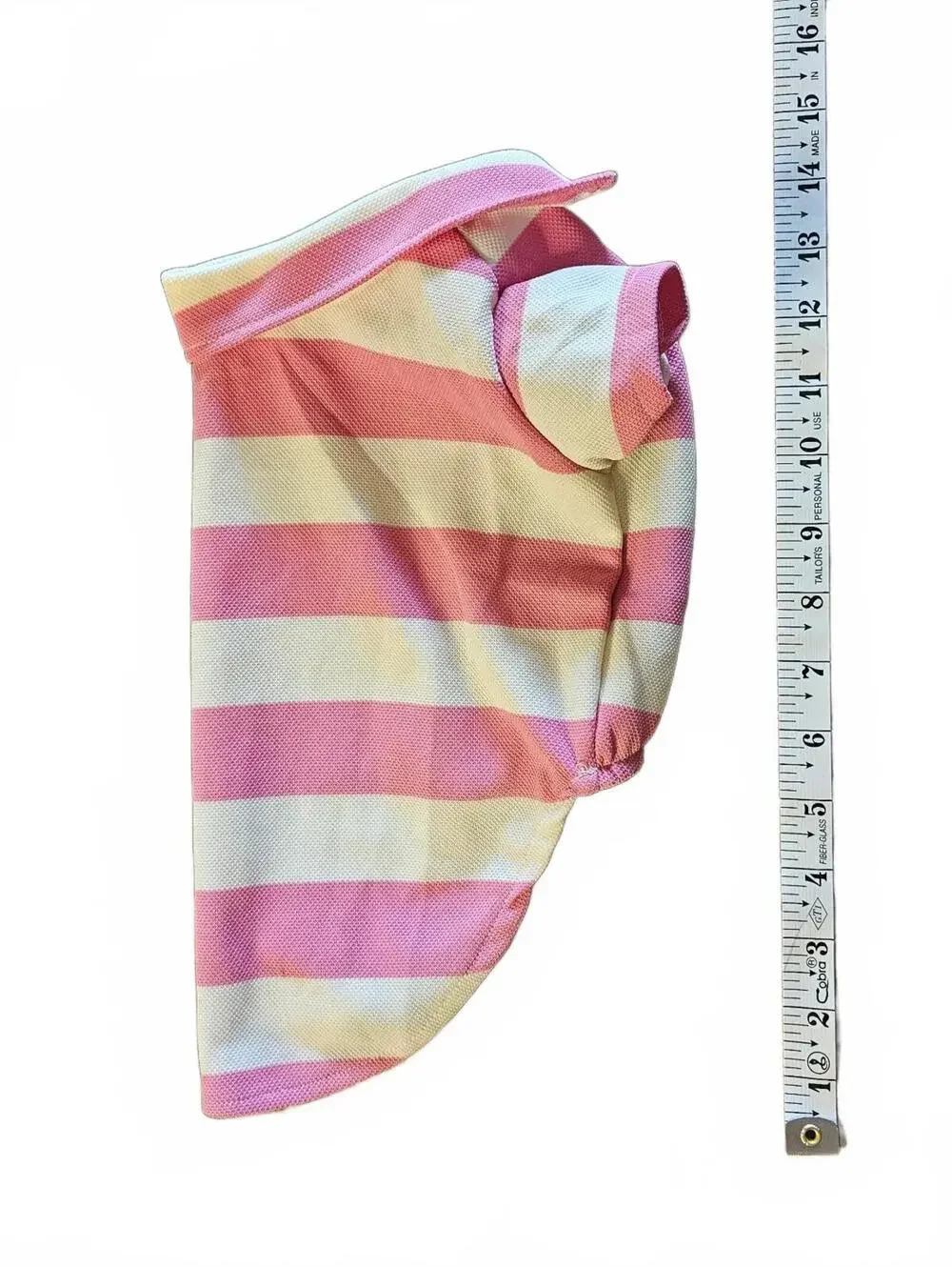 Pink and White Striped Polo Shirt for Small Dogs
